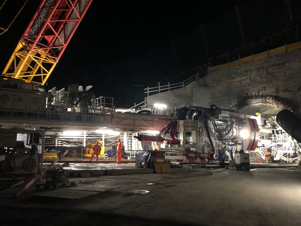 Verschub TBM Vorstollen 2 Röhre Gotthardtunnel 
