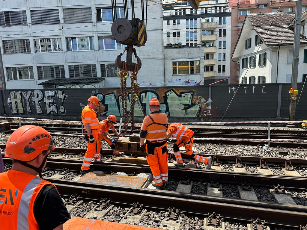 SBB Gütschbrücke  Einschube Brückenteile