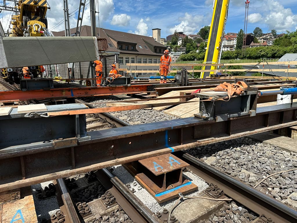 SBB Gütschbrücke  Einschube Brückenteile