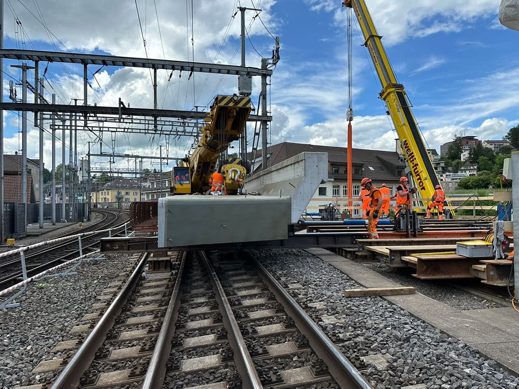 SBB Gütschbrücke  Einschube Brückenteile