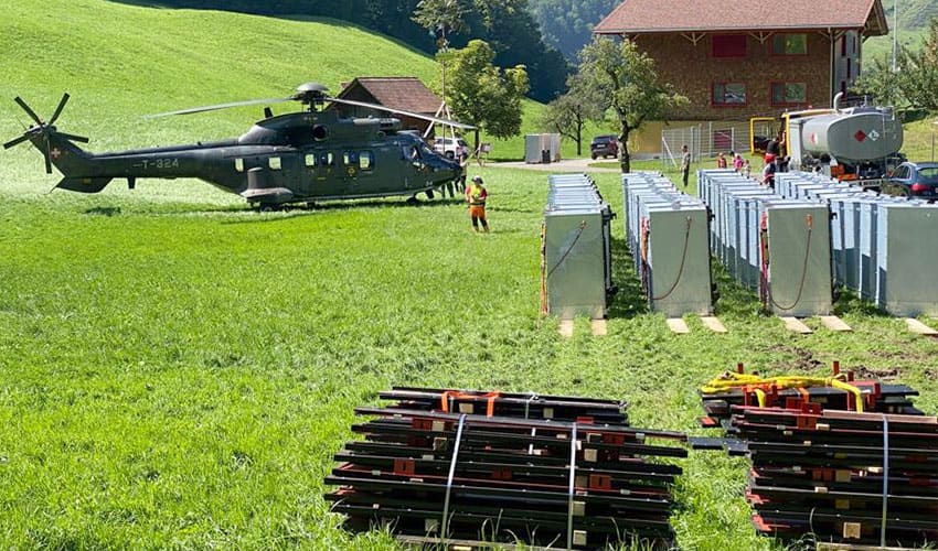 Unterbau Kugelfangkästen Morgarten