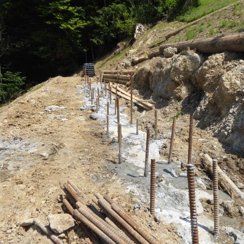 Unterbau Kugelfangkästen Morgarten