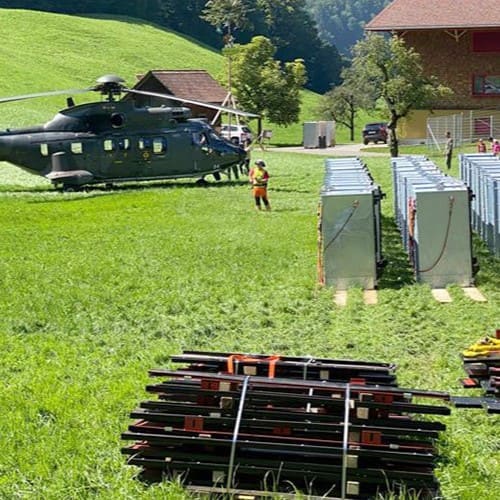 Unterbau Kugelfangkästen Morgarten