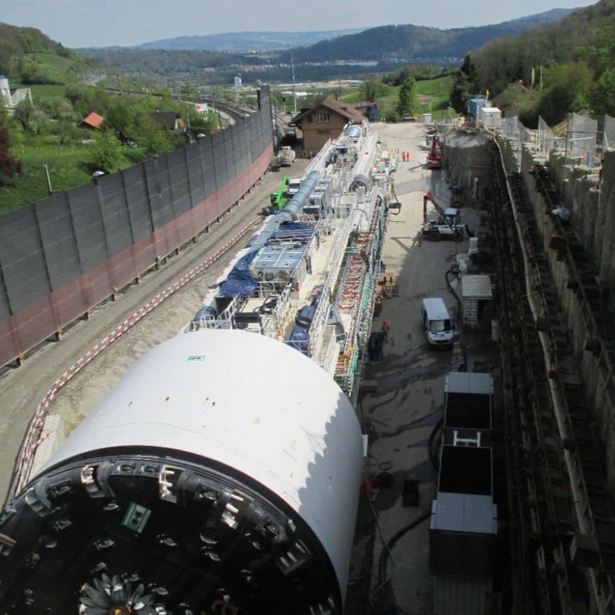 Einschub Tunnelbohrmaschine Bötzberg