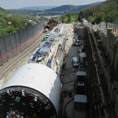Einschub Tunnelbohrmaschine Bötzberg